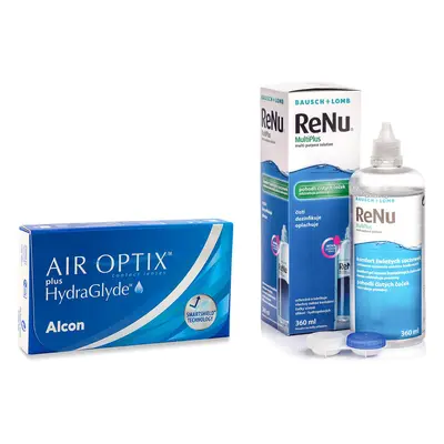 Alcon Air Optix Plus Hydraglyde (6 čoček) + ReNu MultiPlus 360 ml s pouzdrem