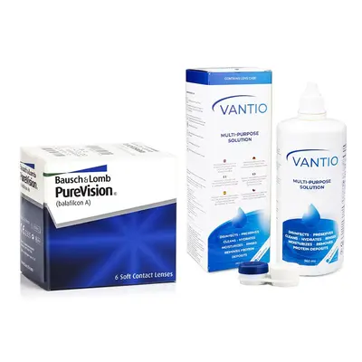 Bausch & Lomb PureVision (6 čoček) + Vantio Multi-Purpose 360 ml s pouzdrem