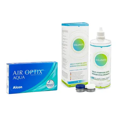 Alcon Air Optix Aqua (6 čoček) + Solunate Multi-Purpose 400 ml s pouzdrem