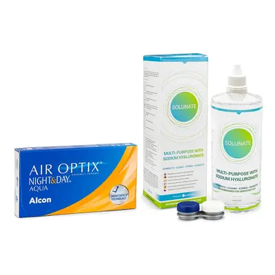 Alcon Air Optix Night & Day Aqua (6 čoček) + Solunate Multi-Purpose 400 ml s pouzdrem