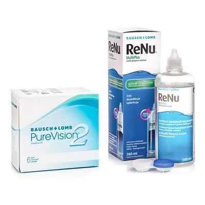 Bausch & Lomb PureVision 2 (6 čoček) + ReNu MultiPlus 360 ml s pouzdrem