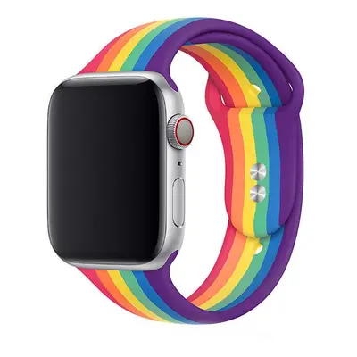 Jednobarevný řemínek pro Apple Watch - Duhový Barva: Rainbow black, Velikost: 38/40/41mm, Obvod 