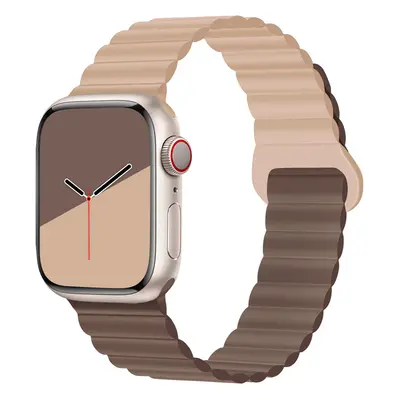 Stylový řemínek s magnetem pro Apple Watch - Čokoládově-béžový Barva: Oříšek, Velikost: 42/44/45