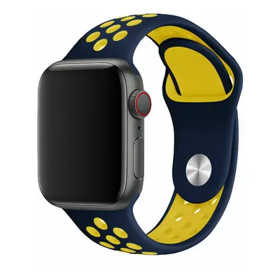 Sportovní řemínek na Apple Watch - Darkblue-Yellow Barva: Dark-blue-yellow, Velikost: 42/44/45/4