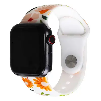 Řemínek s potiskem pro Apple Watch - Kapradí Barva: Bílá, Velikost: 38/40/41mm, Obvod zápěstí: S