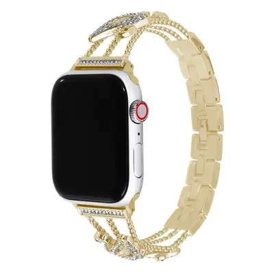 Stylový řemínek s kamínky a labutí pro Apple Watch - Zlatý Barva: Gold, Velikost: 38/40/41mm