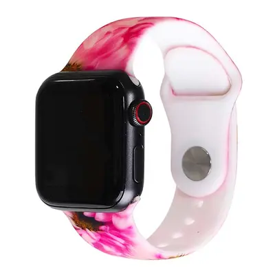 Řemínek s potiskem pro Apple Watch - Růžová slunečnice Barva: Růžová, Velikost: 42/44/45/49mm, O