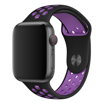 Sportovní řemínek na Apple Watch - Černo-fialový Barva: Černá, Velikost: 42/44/45/49mm, Obvod zá