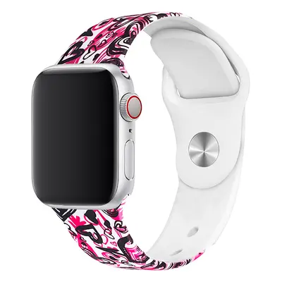 Řemínek s potiskem pro Apple Watch - Bláznivá láska Barva: Bílá, Velikost: 42/44/45/49mm, Obvod 