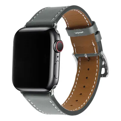 Kožený řemínek s přezkou pro Apple Watch - Šedý Barva: Fog, Velikost: 38/40/41mm