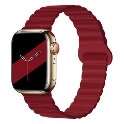 Stylový řemínek s magnetem pro Apple Watch - Tmavě červený Barva: Maroon, Velikost: 38/40/41mm