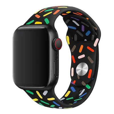 Jednobarevný řemínek pro Apple Watch - Black Cake Barva: Černá, Velikost: 42/44/45/49mm, Obvod z