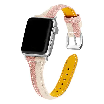 Dámský kožený řemínek pro Apple Watch - Double-pink Barva: Růžová, Velikost: 42/44/45/49mm