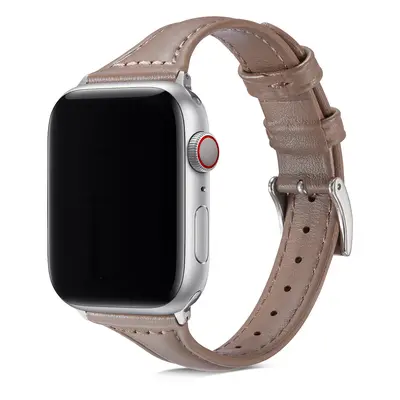 Dámský kožený řemínek pro Apple Watch - Hnědý Barva: Tmavě hnědá, Velikost: 42/44/45/49mm