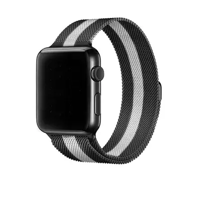 Elegantní řemínek pro Apple Watch v milánském stylu - Černo-bílý Barva: Černo-bílá, Velikost: 38