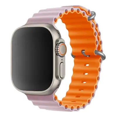 Stylový vroubkovaný řemínek pro Apple Watch - Růžovo-oranžový Barva: Růžová, Velikost: 38/40/41m