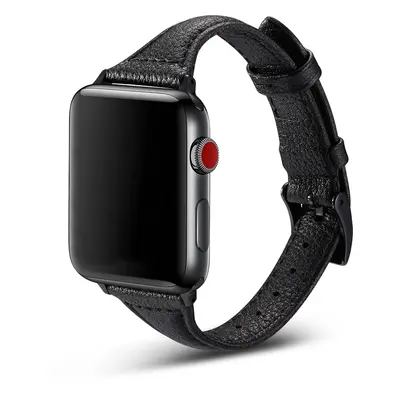 Dámský kožený řemínek pro Apple Watch - Černý Barva: Černá, Velikost: 42/44/45/49mm