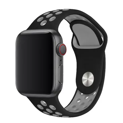 Sportovní řemínek na Apple Watch - Černo-šedý Barva: Černo-šedá, Velikost: 42/44/45/49mm, Obvod 