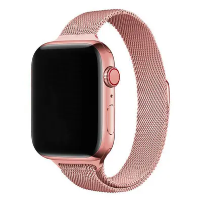 Elegantní dámský řemínek pro Apple Watch v milánském stylu - Pink gold Barva: Pink Gold, Velikos