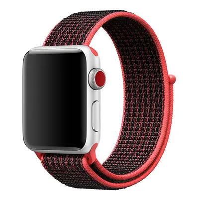 Nylonový řemínek na Apple Watch - Červeno-černý Barva: Červeno-černá, Velikost: 42/44/45/49mm