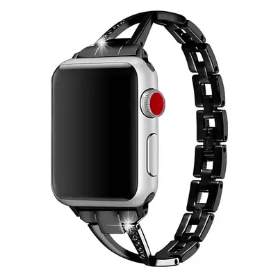 Stylový řemínek s kamínky pro Apple Watch - Černý Barva: Černá, Velikost: 38/40/41mm