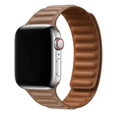 Kožený řemínek s magnetem pro Apple Watch - Hnědý Barva: Světle hnědá, Velikost: 42/44/45/49mm