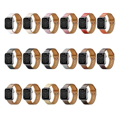 Řemínek z umělé kůže pro Apple Watch 42/44/45/46/49mm Barva: Zeleno-černá