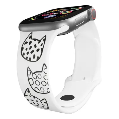 Apple watch řemínek Kočičí hlavy Rozměr: 42/44/45/49mm, barva pásku: bílá