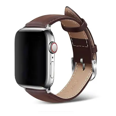 Kožený řemínek pro Apple Watch - Tmavě hnědý Barva: Tmavě hnědá, Velikost: 42/44/45/49mm