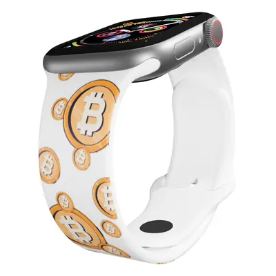 Apple watch řemínek Bitcoin Barva: Bílá, Rozměr: 42/44/45/49mm