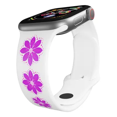 Apple watch řemínek Fialová květina Rozměr: 42/44/45/49mm, barva pásku: černá