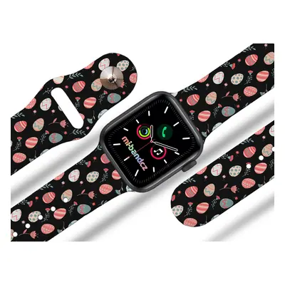 Apple watch řemínek Vajíčka a kytičky Rozměr: 38/40/41mm, barva pásku: bílá