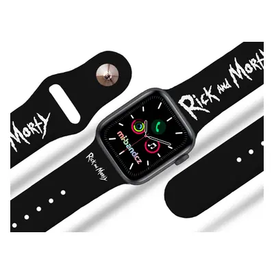 Apple watch řemínek Rick and Morty - Logo Rozměr: 42/44/45/49mm, barva pásku: černá