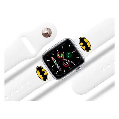 Apple watch řemínek Batman - Logo Rozměr: 42/44/45/49mm, barva pásku: bílá