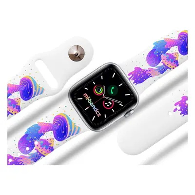 Apple watch řemínek Houbičky Barva: Bílá, Rozměr: 38/40/41mm