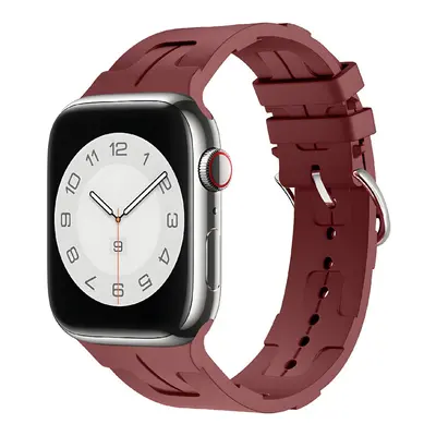 Silikonový řemínek se vzorkem pro Apple Watch 42/44/45/46/49mm Barva náramku: Bordeaux (Tmatvší 