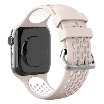 Perforovaný řemínek s dvojitým zapínáním pro Apple Watch 38/40/41mm Barevná varianta: Béžovo-bíl