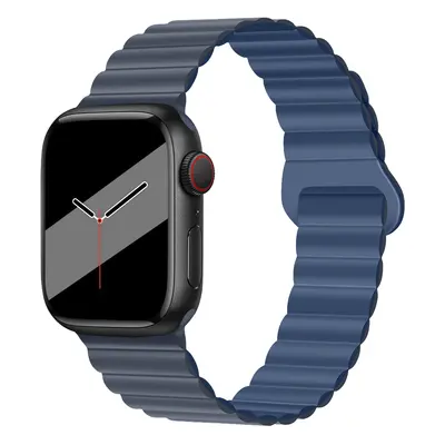 Silikonový magnetický řemínek pro Apple Watch 42/44/45/46/49mm Barva: Modrá