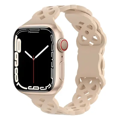 Silikonový úzký perforovaný řemínek pro Apple Watch 38/40/41mm Barevná varianta: Béžový