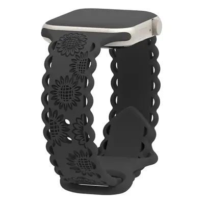 Perforované slunečnice řemínek pro Apple Watch 42/44/45/46/49mm Barva: Černá