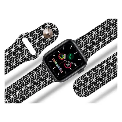 Apple watch řemínek Geometrie šedá Rozměr: 38/40/41mm, barva designu: bílá