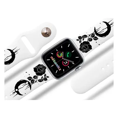 Apple watch řemínek Černá růže Rozměr: 42/44/45/49mm, barva pásku: bílá