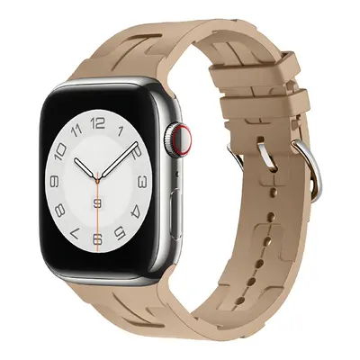 Silikonový řemínek se vzorkem pro Apple Watch 42/44/45/46/49mm Barva náramku: Kapučíno