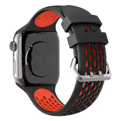 Perforovaný řemínek s dvojitým zapínáním pro Apple Watch 38/40/41mm Barevná varianta: Černo-Červ