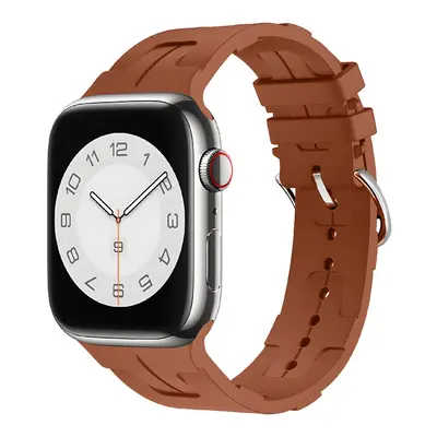 Silikonový řemínek se vzorkem pro Apple Watch 42/44/45/46/49mm Barva náramku: Hnědá