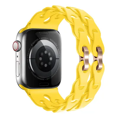 Silikonový řetízkový řemínek pro Apple Watch 38/40/41mm Barva náramku: Žlutá