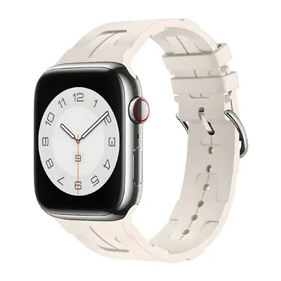 Silikonový řemínek se vzorkem pro Apple Watch 42/44/45/46/49mm Barva náramku: Slonová kost