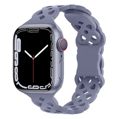 Silikonový úzký perforovaný řemínek pro Apple Watch 42/44/45/46/49mm Barevná varianta: Modro-šed