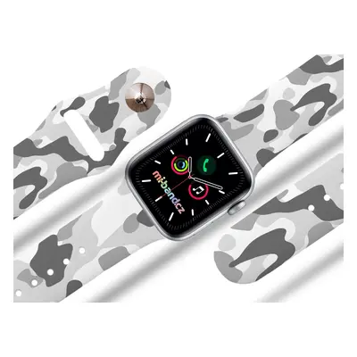 Apple watch řemínek Maskáč šedý Barva: Bílá, Rozměr: 42/44/45/49mm