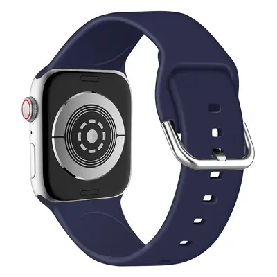 Jednobarevný řemínek s přezkou pro Apple Watch 42/44/45/46/49mm Barva náramku: Tmavě modrá